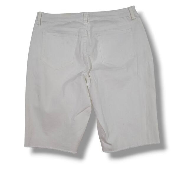 Style & Co Women’s White Bermuda Denim Shorts – Size 14, Raw Hemline - Picture 3 of 7